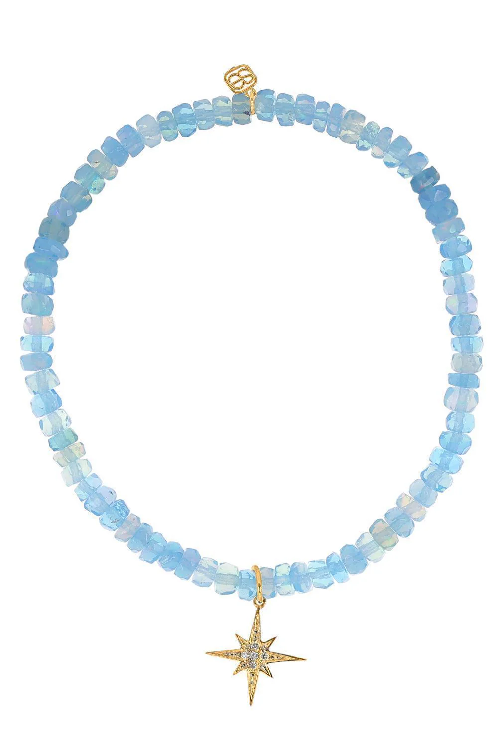 Blue Opal Small Starburst Charm Bracelet