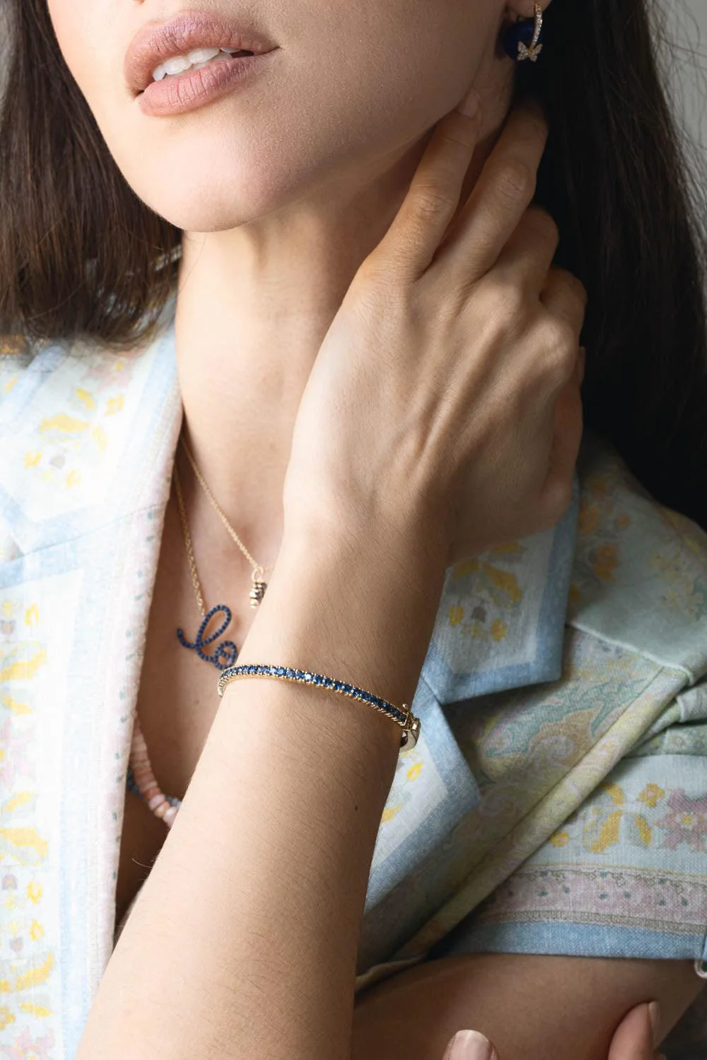 Blue Sapphire Bangle Bracelet - Image 2