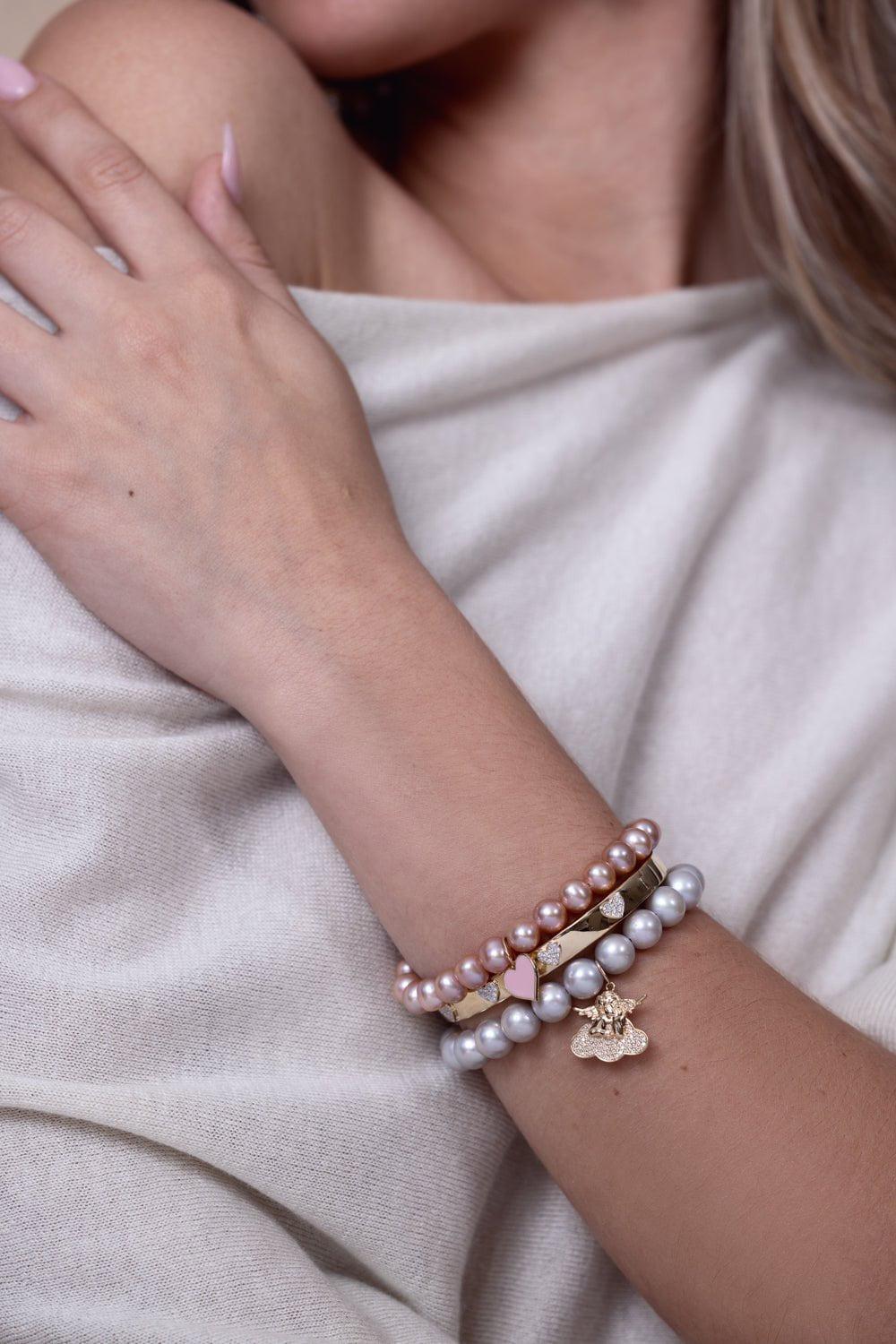 Cherub Cloud Pearl Charm Bracelet - Image 3
