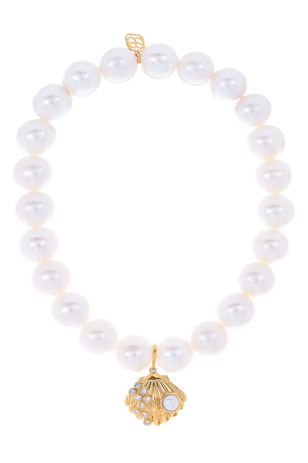Clam Shell Pearl Charm Bracelet