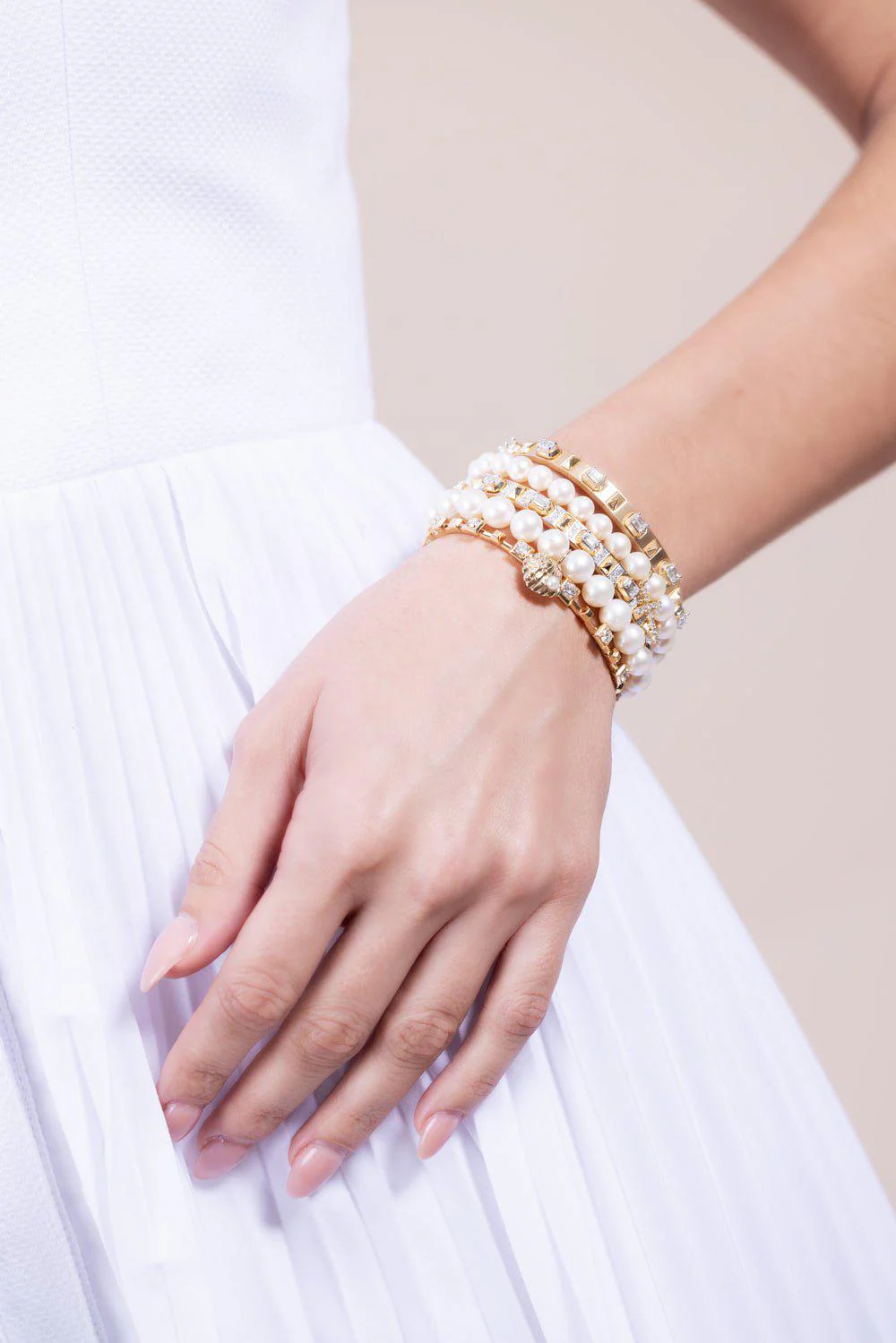 Clam Shell Pearl Charm Bracelet - Image 2