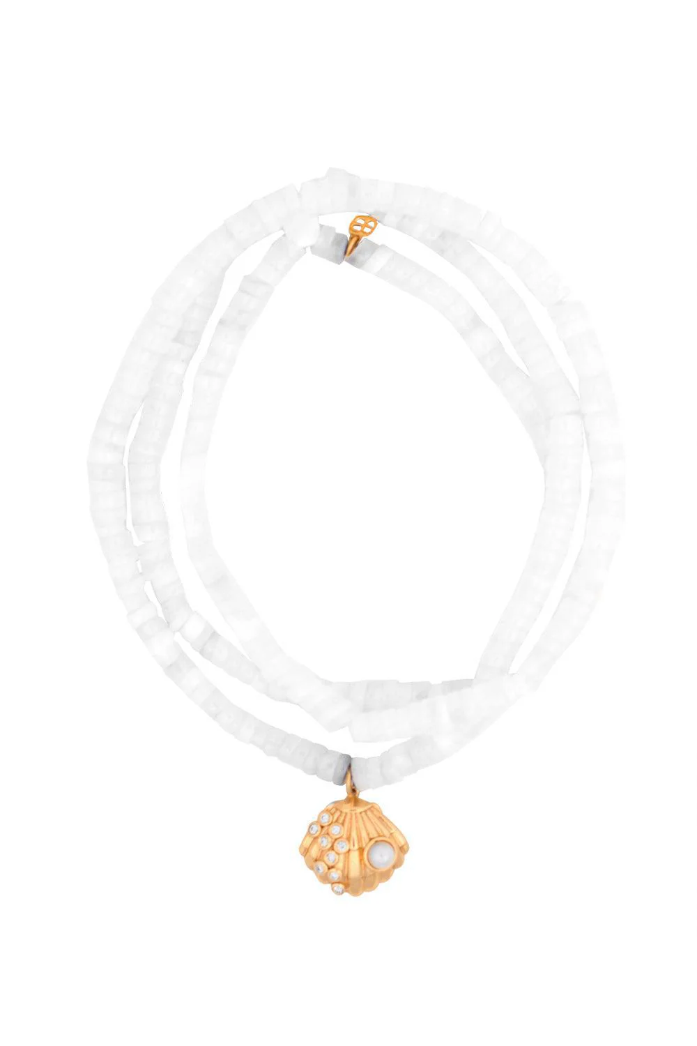 Clam Shell Pearl Charm Wrap Bracelet