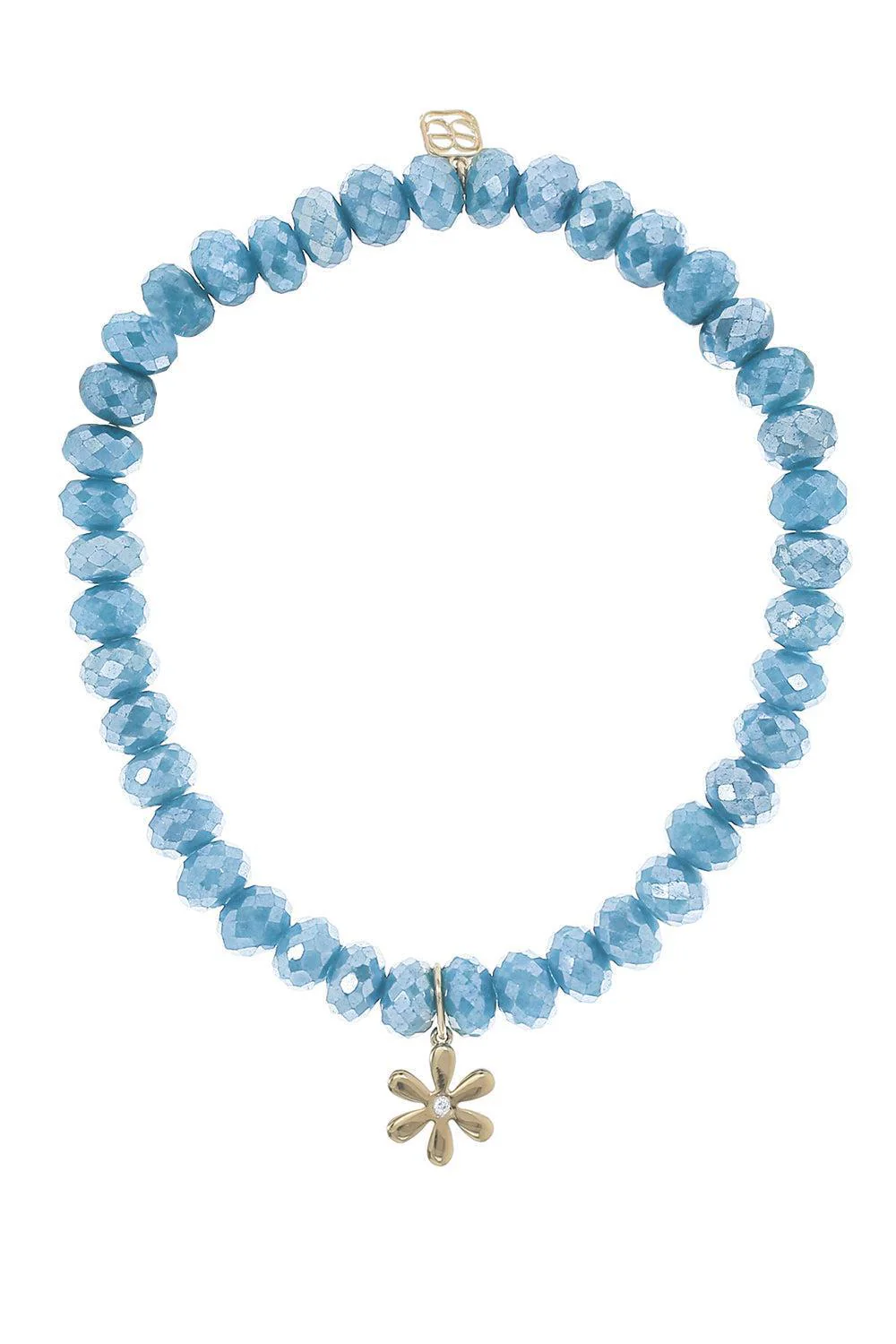 Daisy Teal Quartz Charm Bracelet