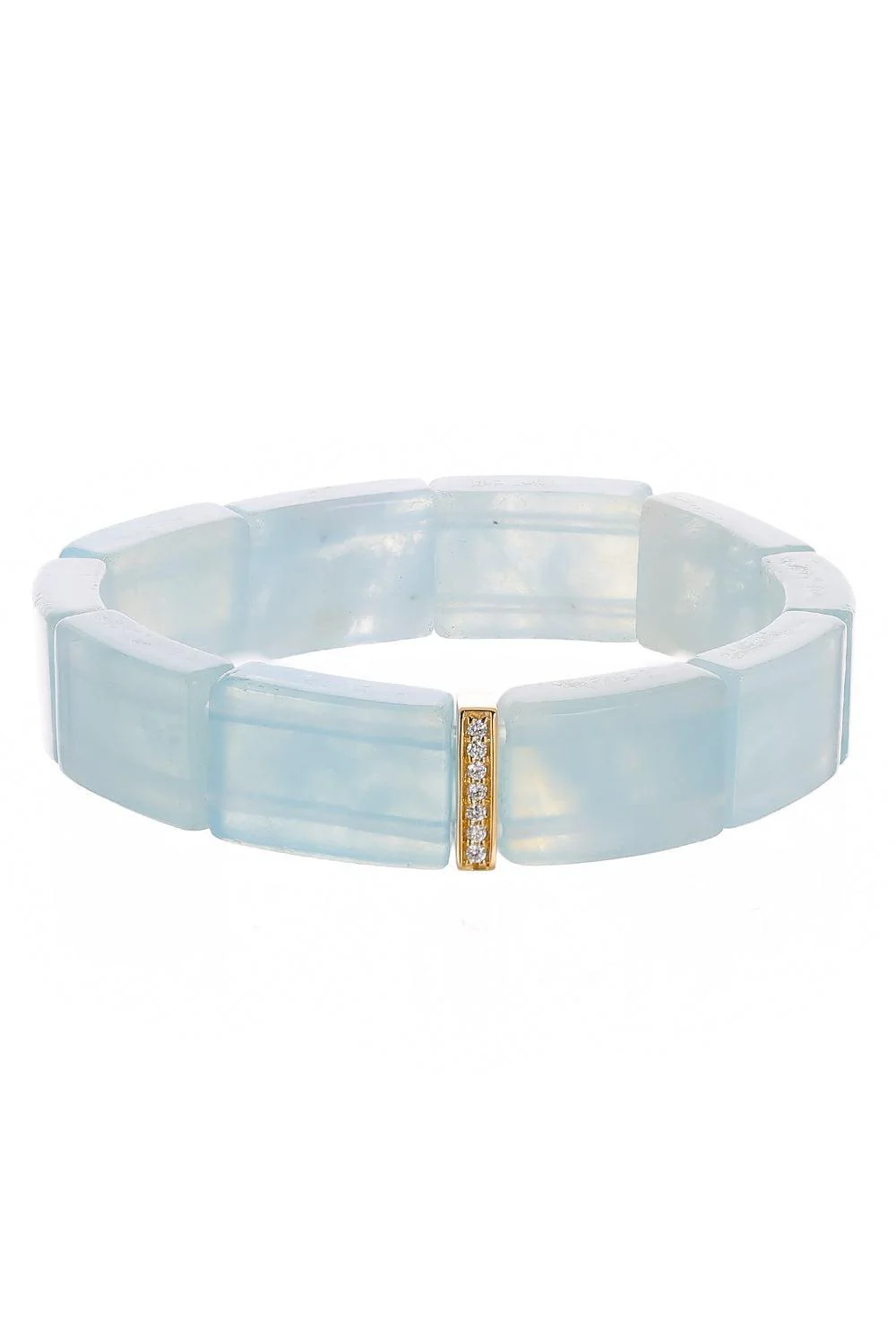 Diamond Aquamarine Single Row Bracelet