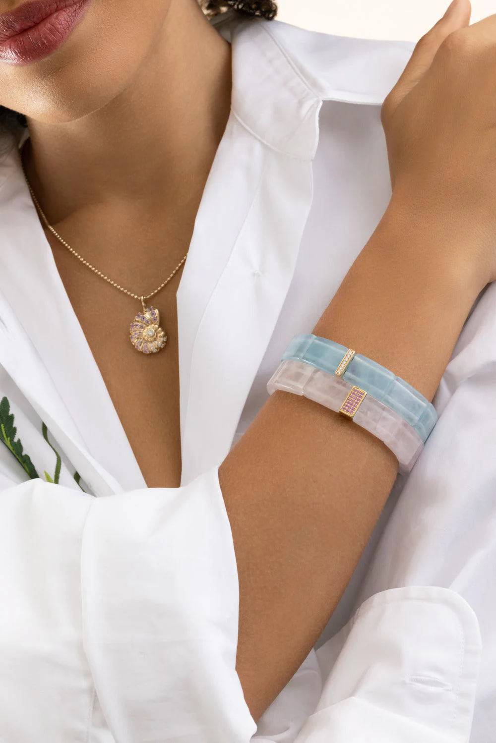 Diamond Aquamarine Single Row Bracelet - Image 4