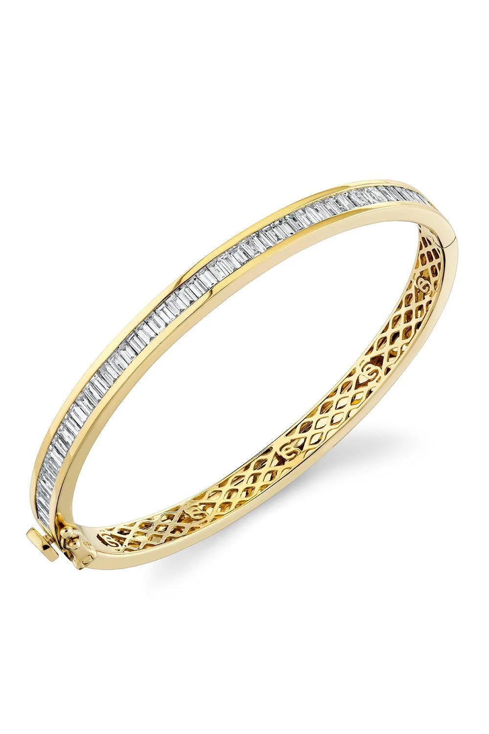 Diamond Baguette Channel Set Bangle Bracelet
