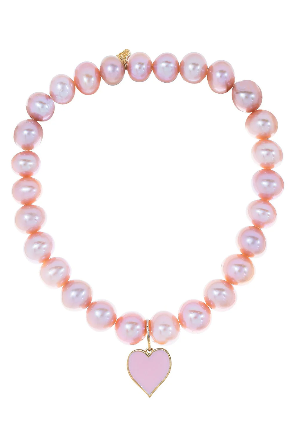 Enamel Heart Pearl Charm Bracelet