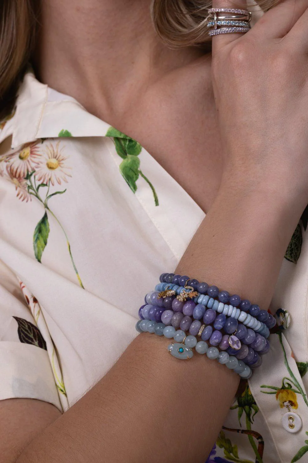 Evil Eye Aquamarine Charm Bracelet - Image 2