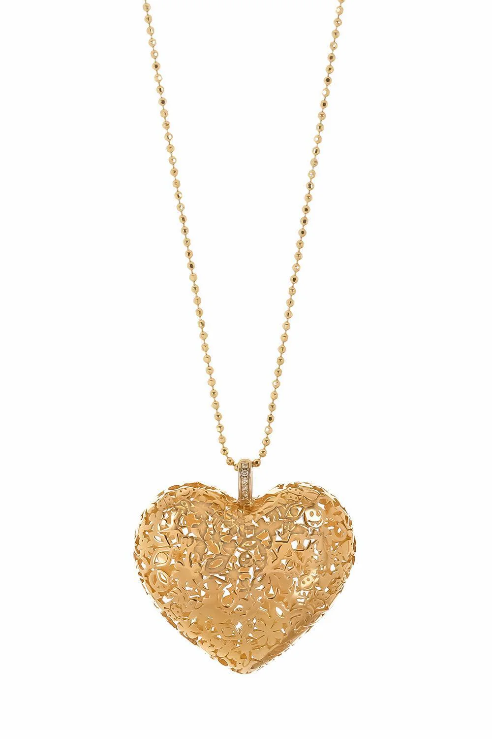 Extra Large Puffy Heart Icon Pendant Necklace