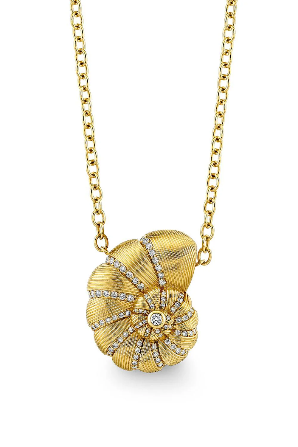Fluted Nautilus Shell Necklace