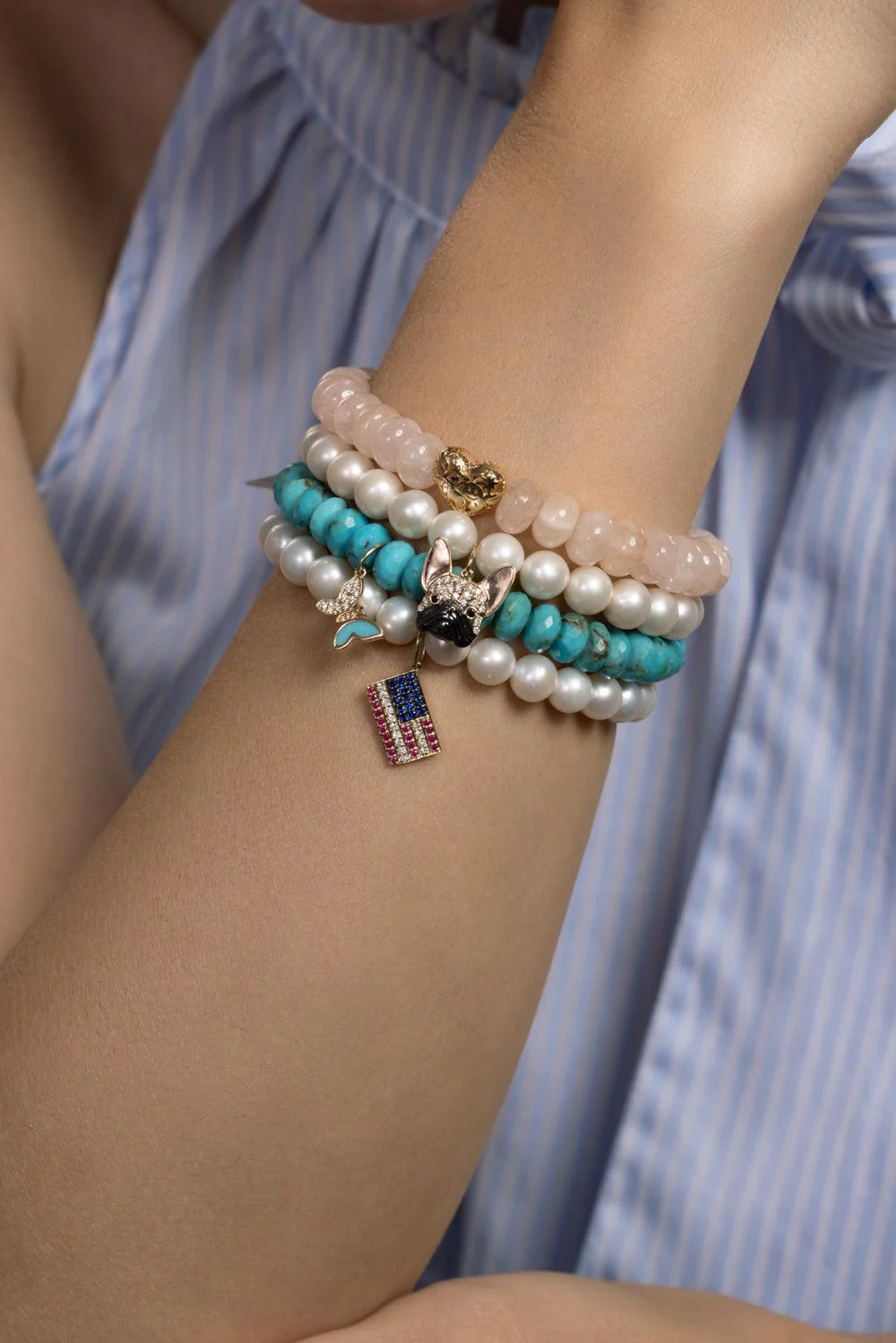 Freshwater Pearl Charlotte Charm Bracelet - Image 2