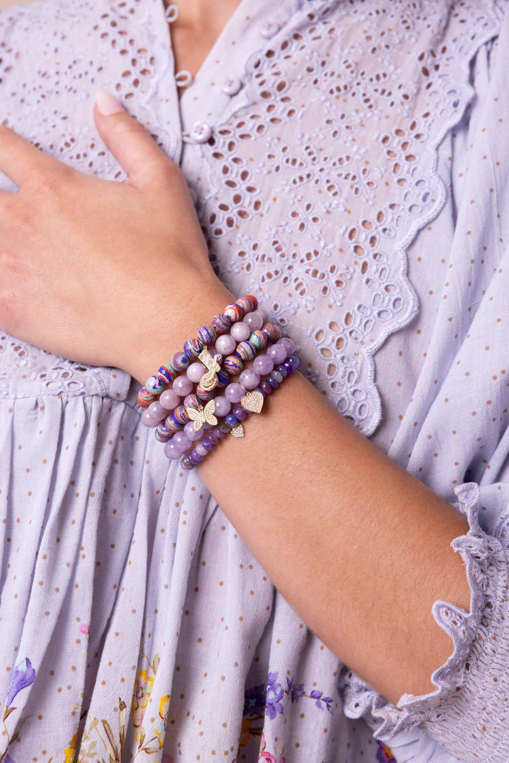 Happy Face Kunzite Charm Bracelet - Image 3