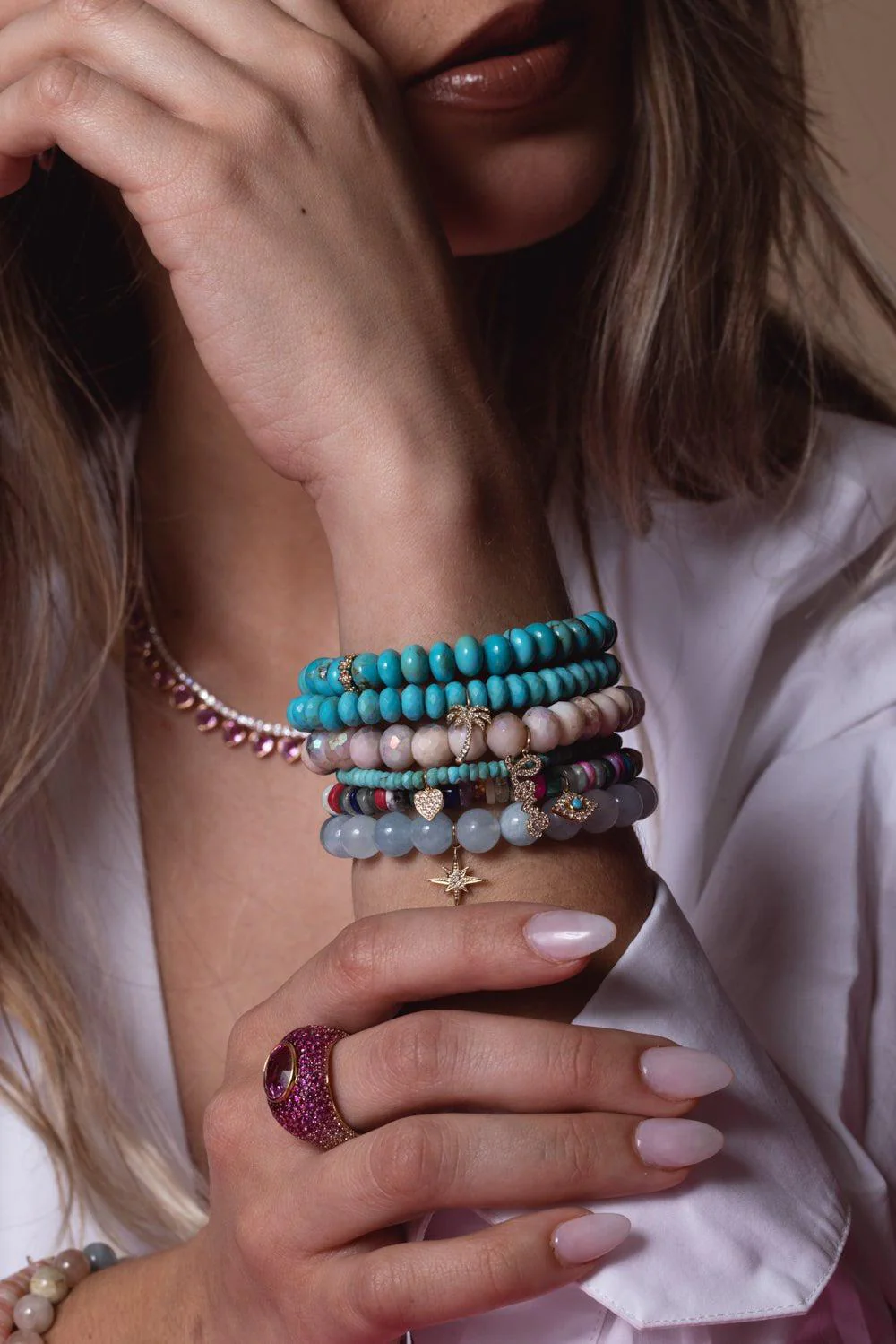 Heart Turquoise Charm Bracelet - Image 2