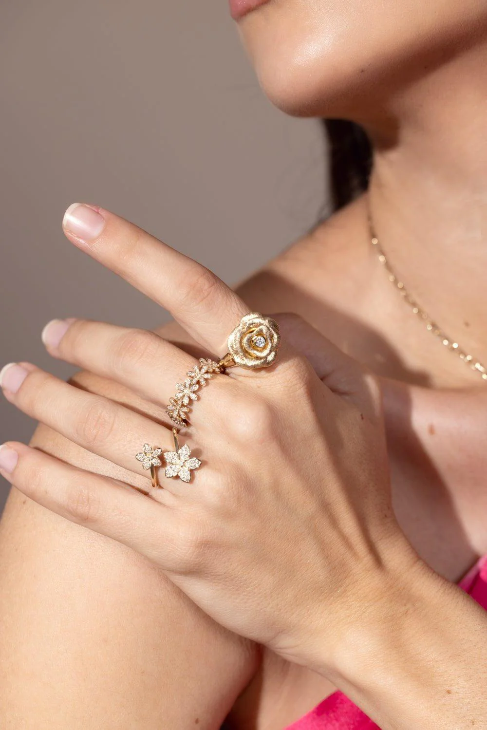 Large Bezel Rose Signet Ring - Image 3