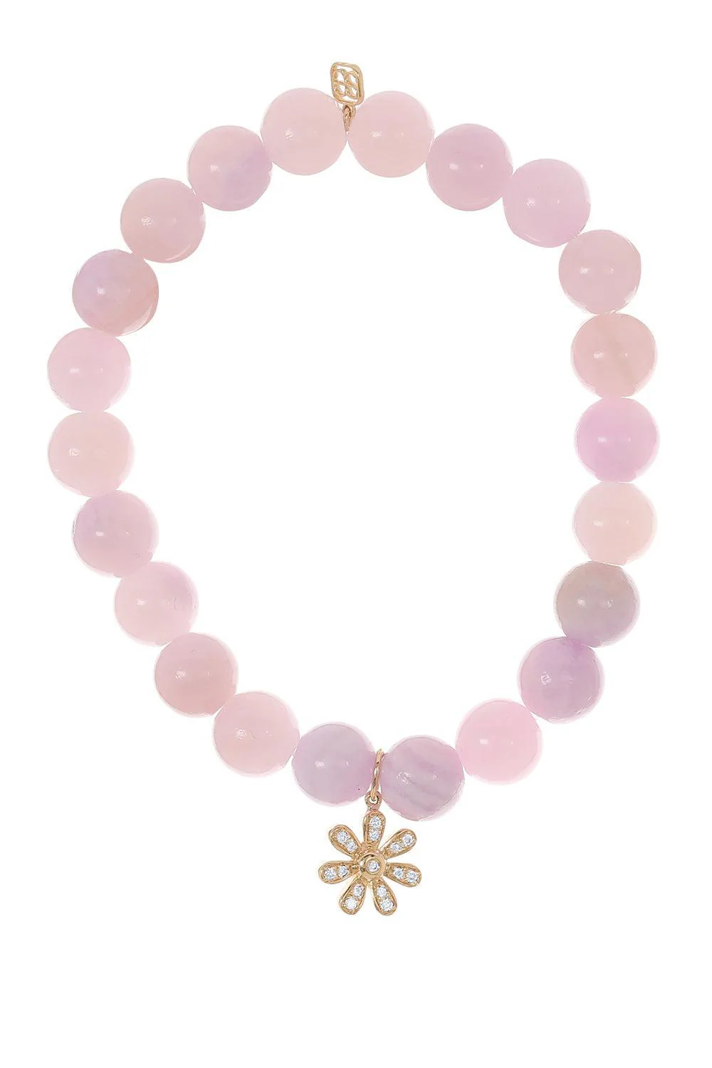 Large Flower Lavender Jade Charm Bracelet