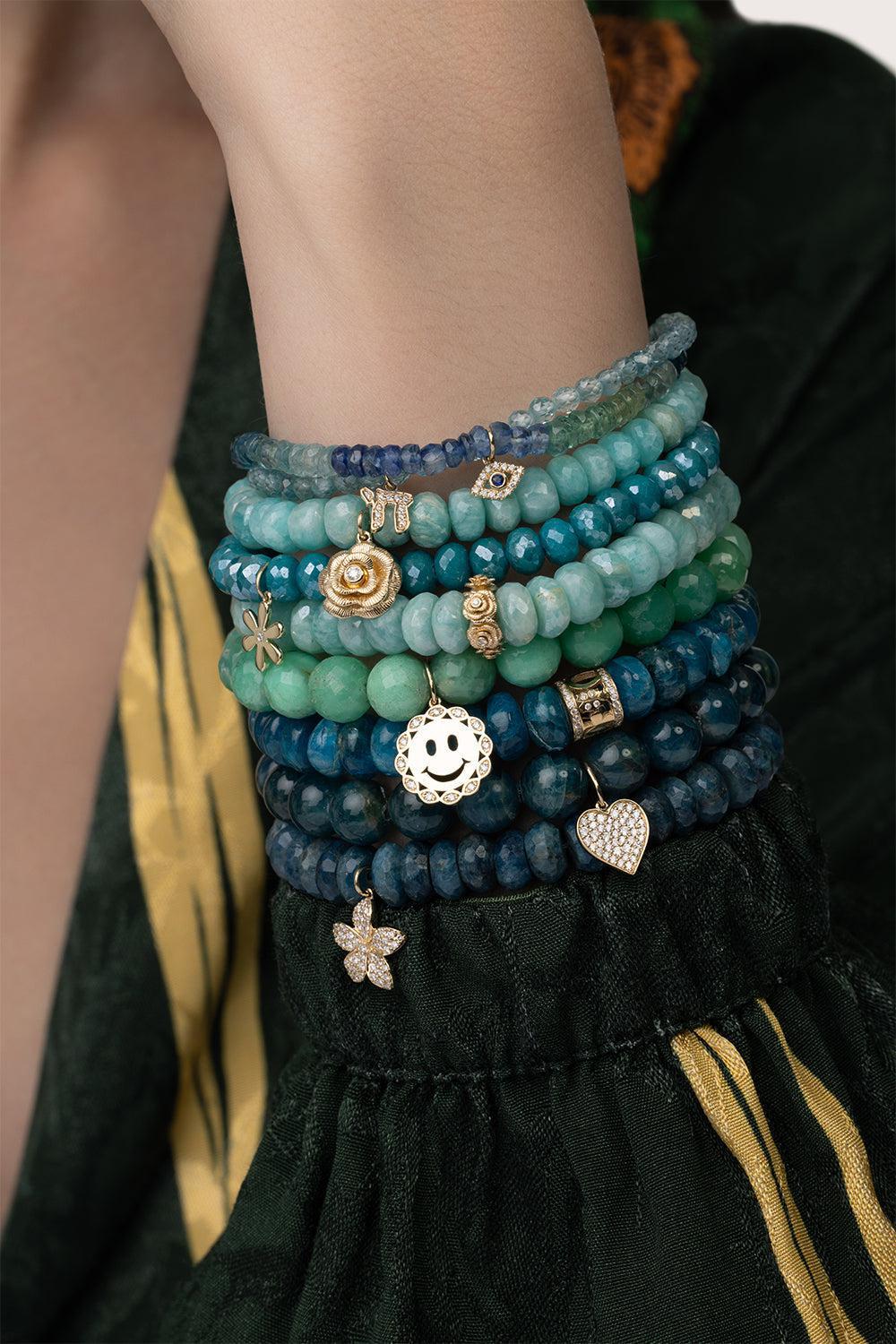 Lucky Blue Apatite Rondelle Bracelet - Image 3