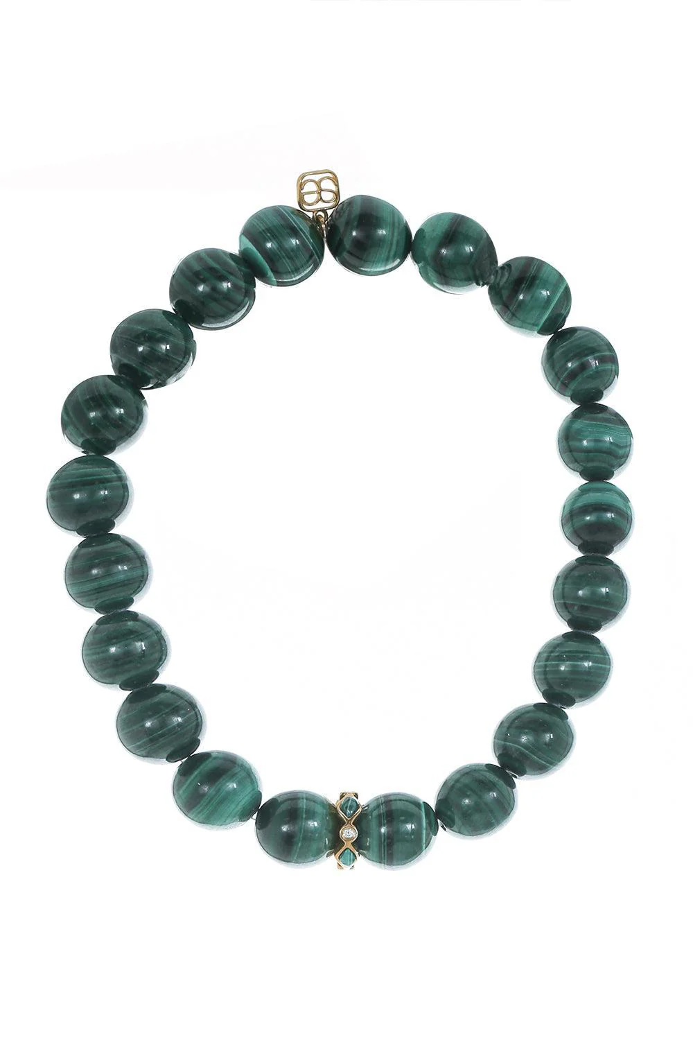 Malachite Rondelle Bead Bracelet