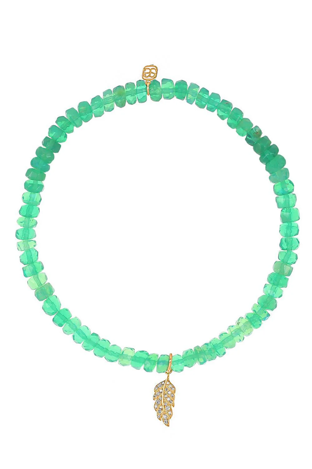 Mint Opal Tiny Feather Charm Bracelet