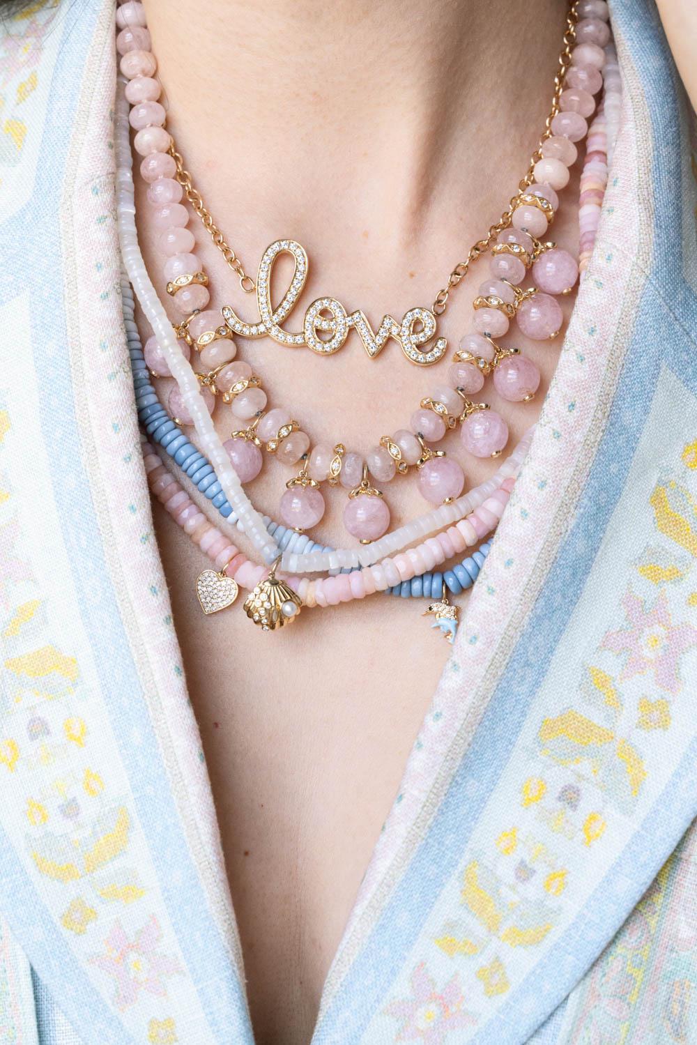 Morganite Beaded Necklace - Image 4