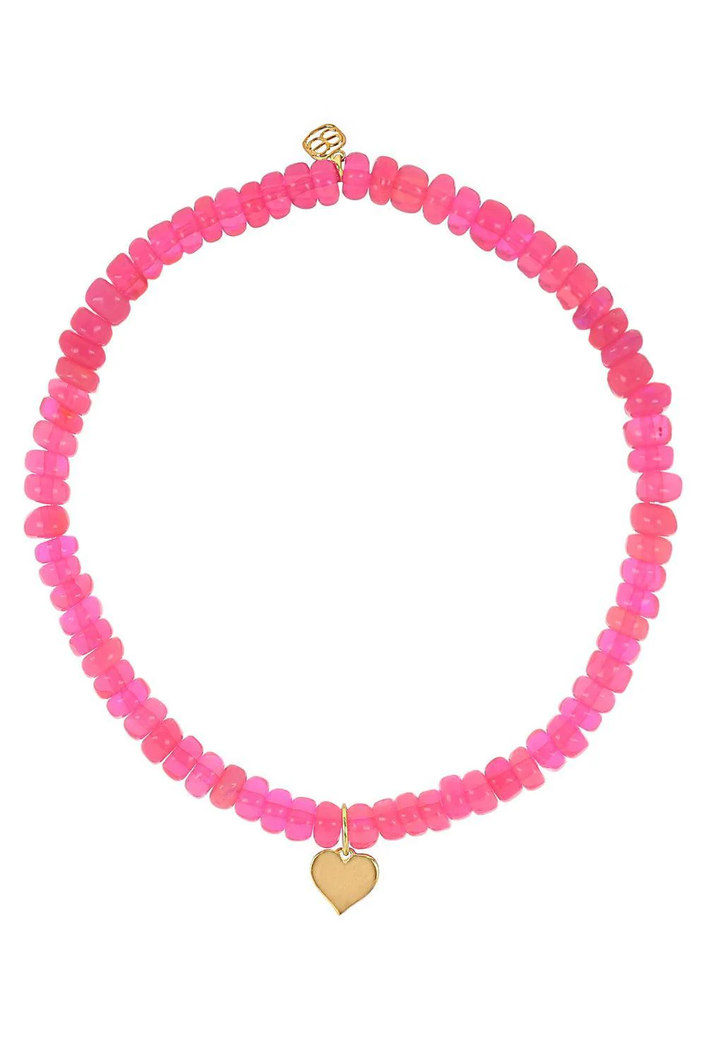 Pink Opal Tiny Pure Heart Charm Bracelet