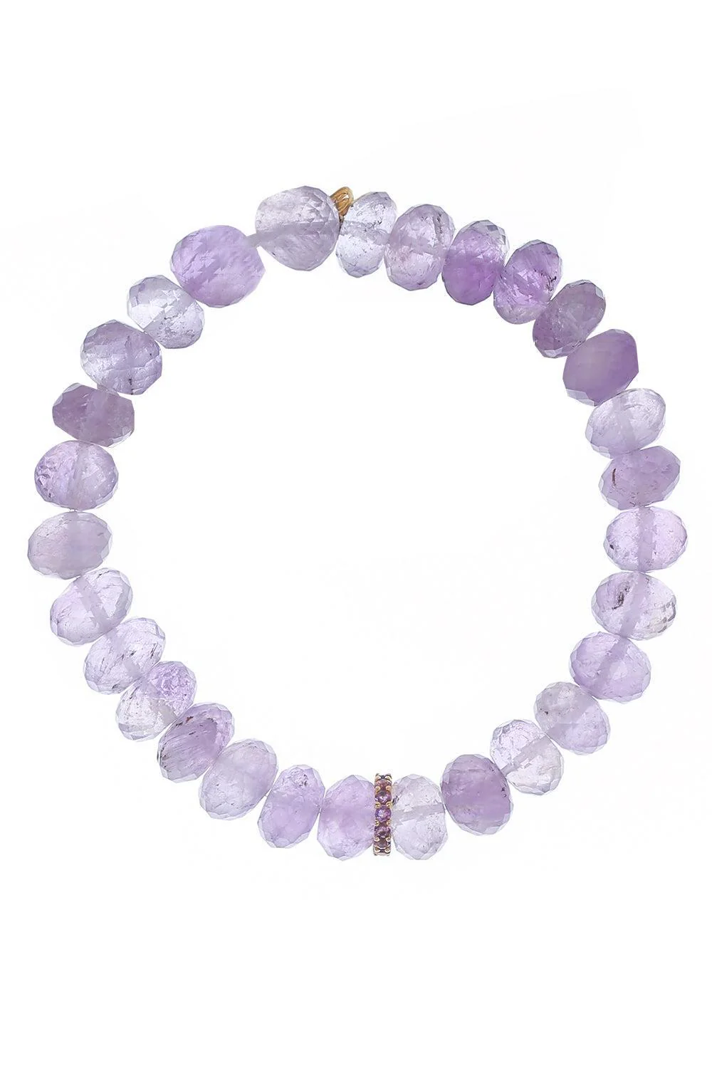Rondelle Amethyst Bead Bracelet