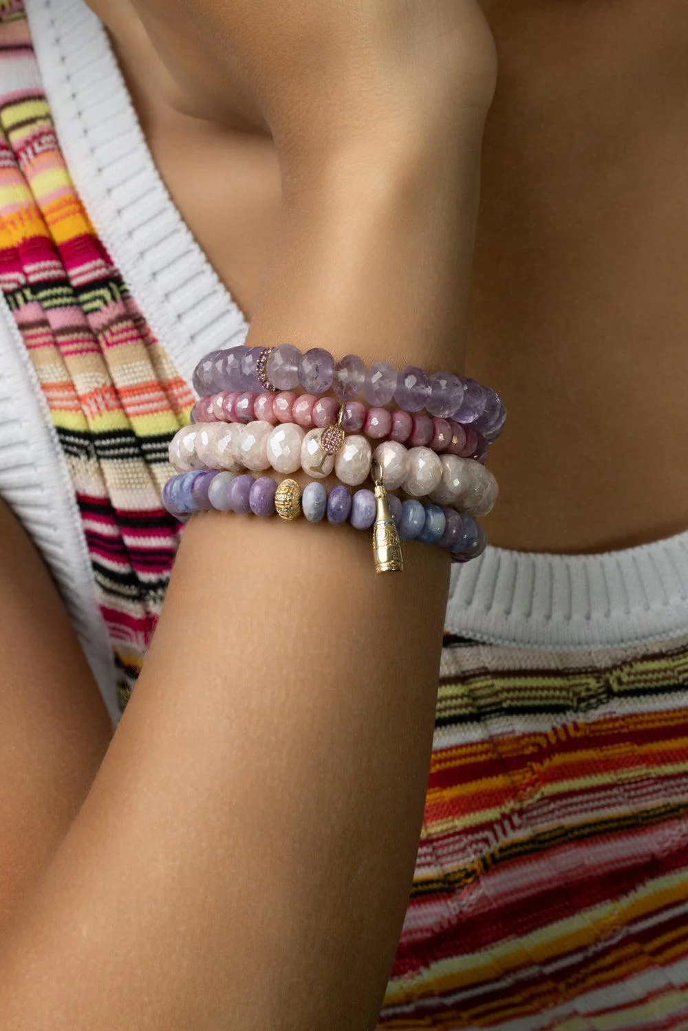 Rondelle Amethyst Bead Bracelet - Image 2