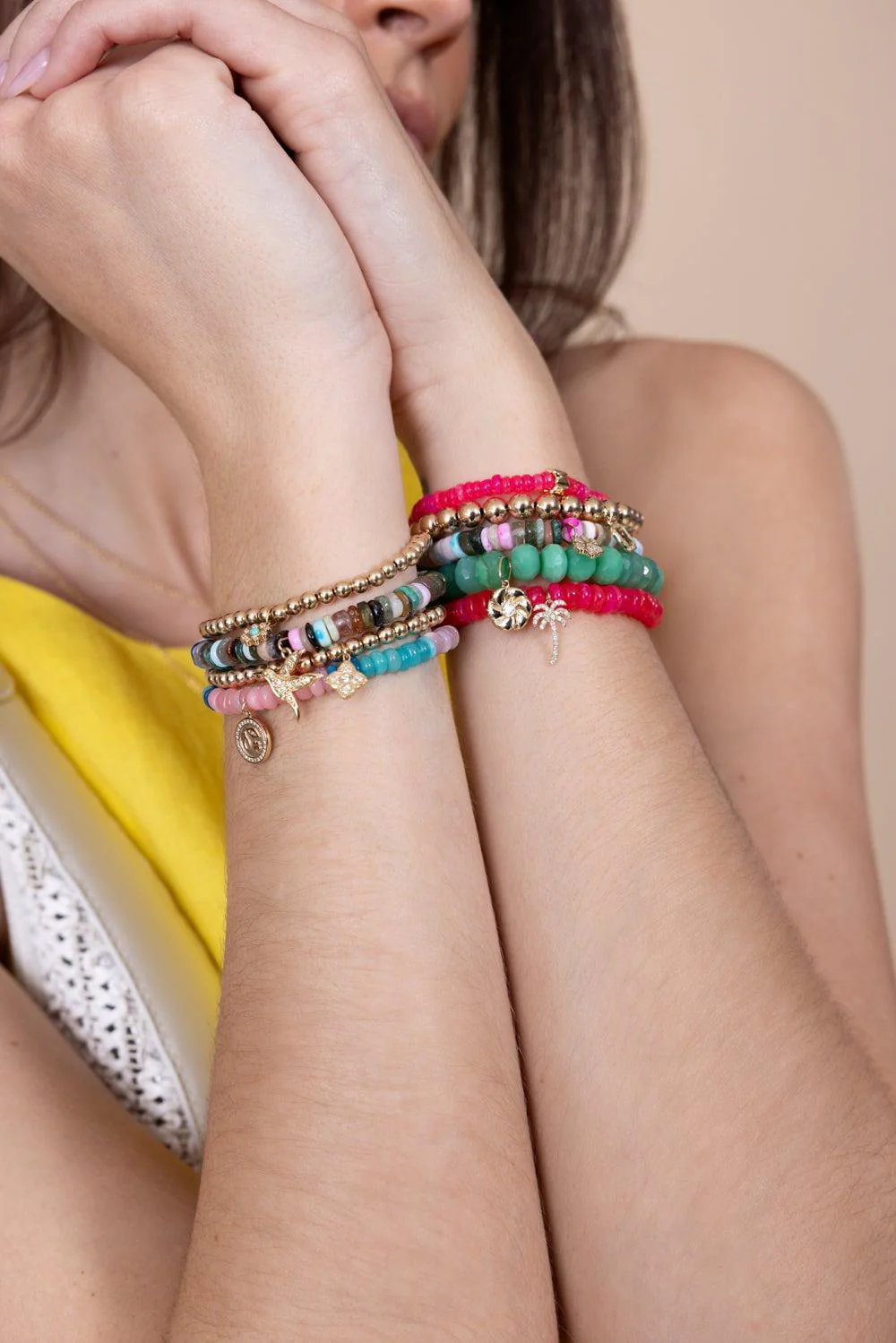 Rondelle Pink Opal Bracelet - Image 2