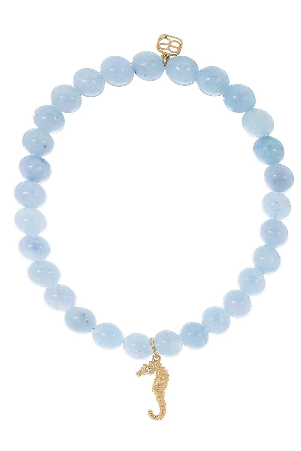 Seahorse Aquamarine Charm Bracelet