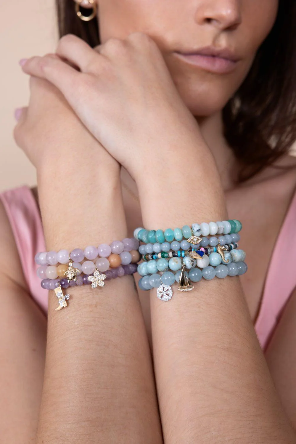 Seahorse Aquamarine Charm Bracelet - Image 2