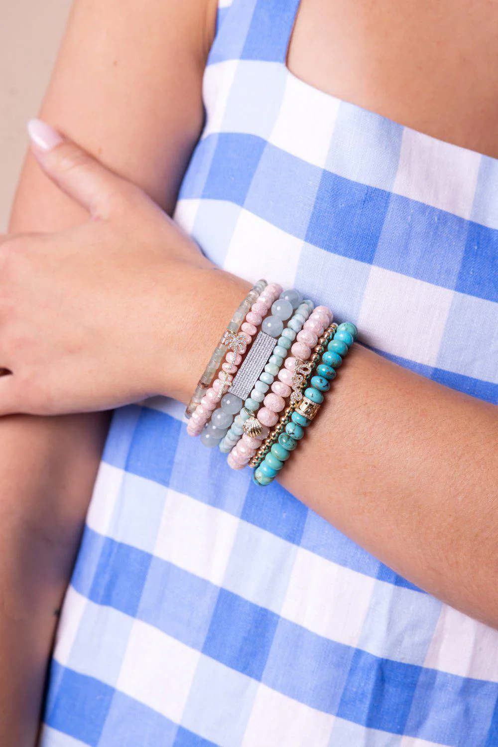 Small Cocktail Eternity Rondelle Bead Bracelet - Image 2