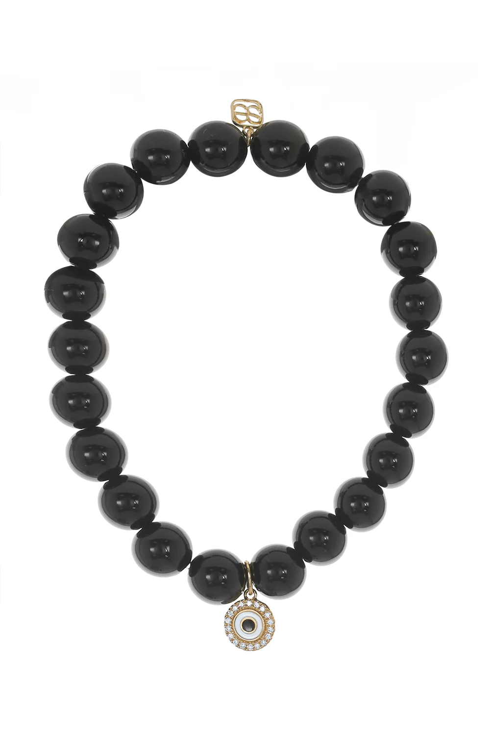 Small Evil Eye Onyx Charm Bracelet