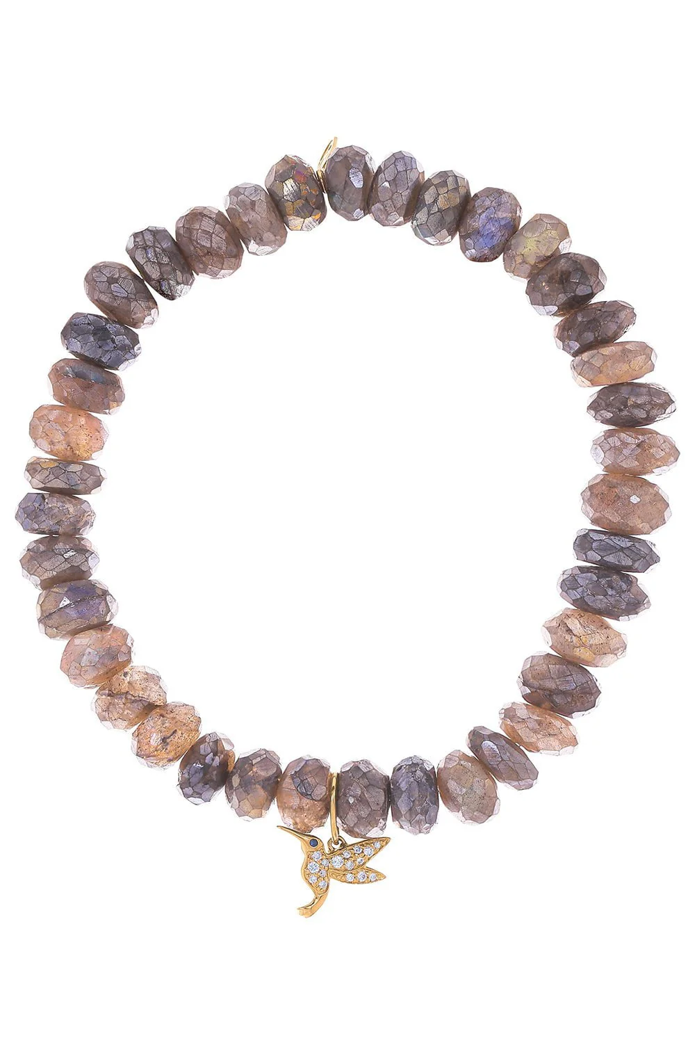 Small Hummingbird Labradorite Charm Bracelet