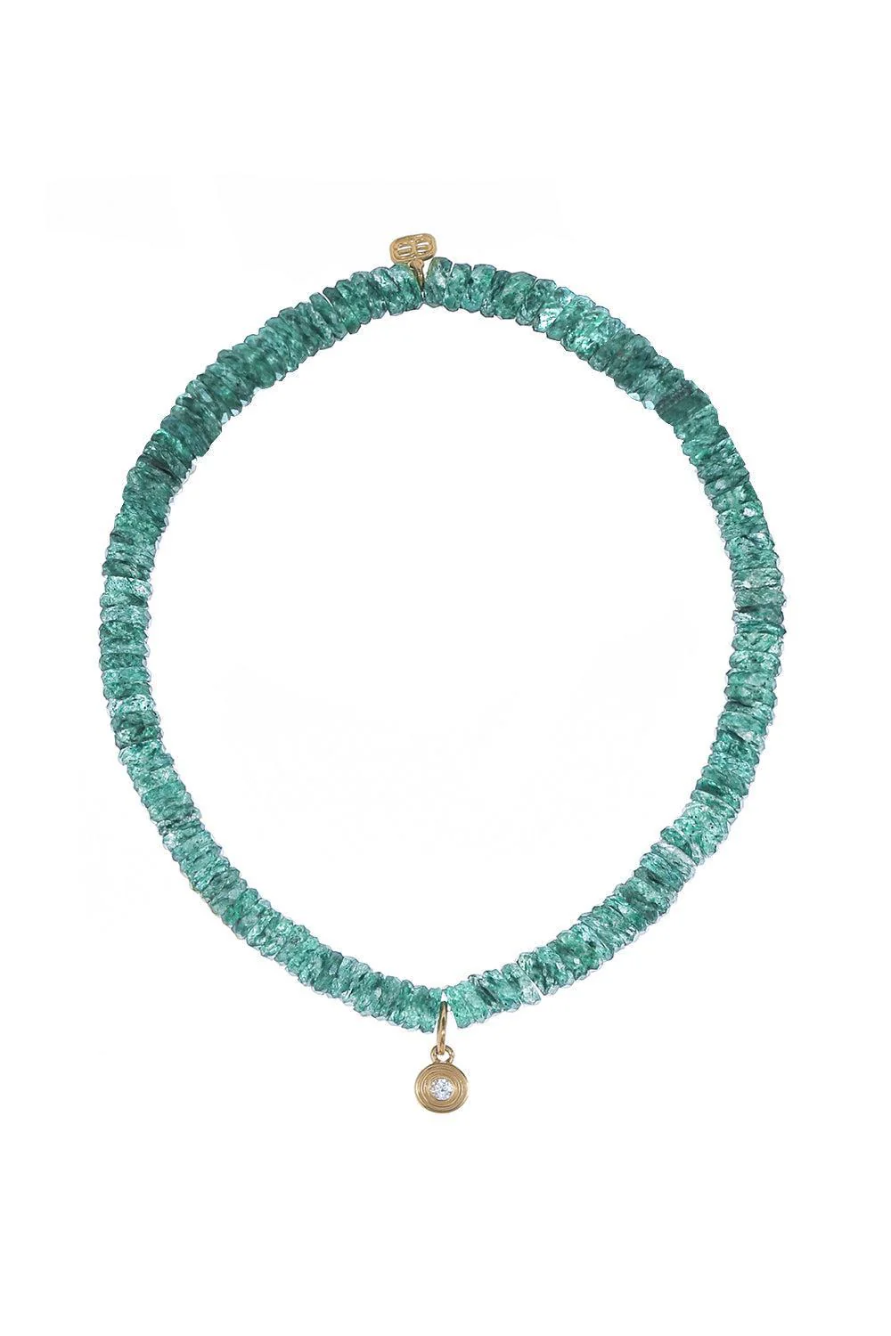 Small Single Stone Green Aventurine Charm Bracelet