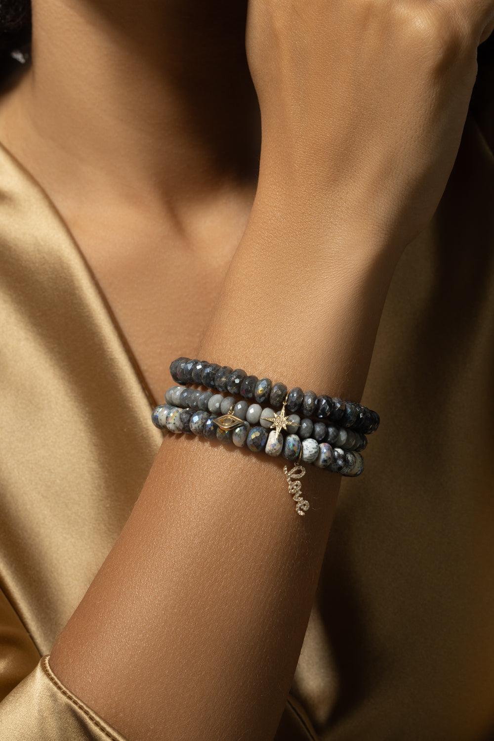 Small Starburst Mystic Labradorite Charm Bracelet - Image 2