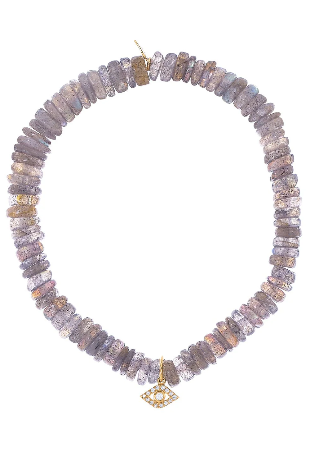 Tiny Evil Eye Labradorite Charm Bracelet