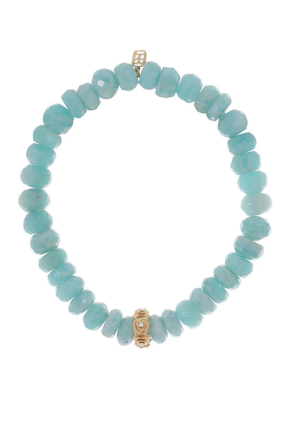 Tiny Rose Rondelle Amazonite Bracelet