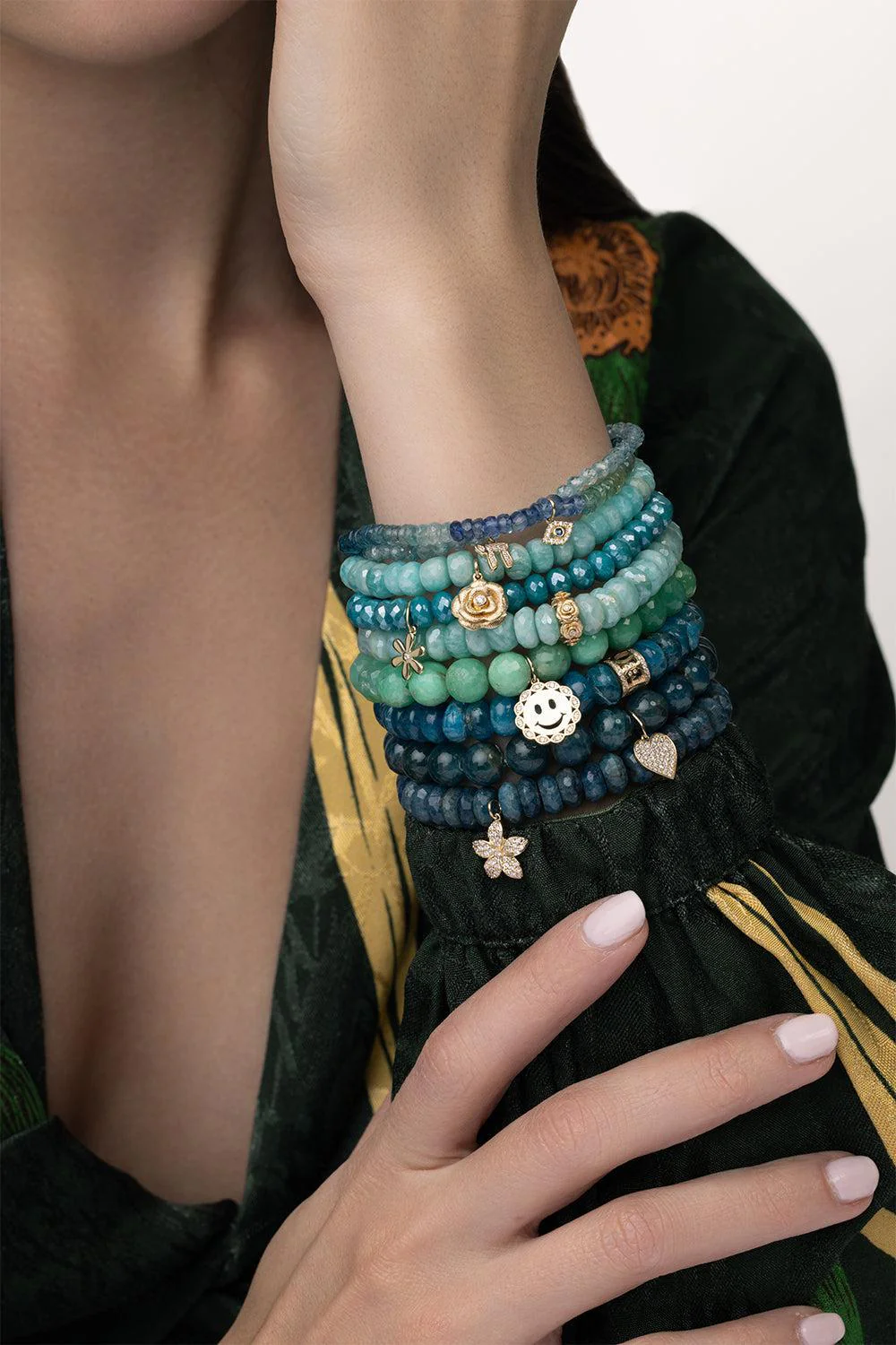 Tiny Rose Rondelle Amazonite Bracelet - Image 2
