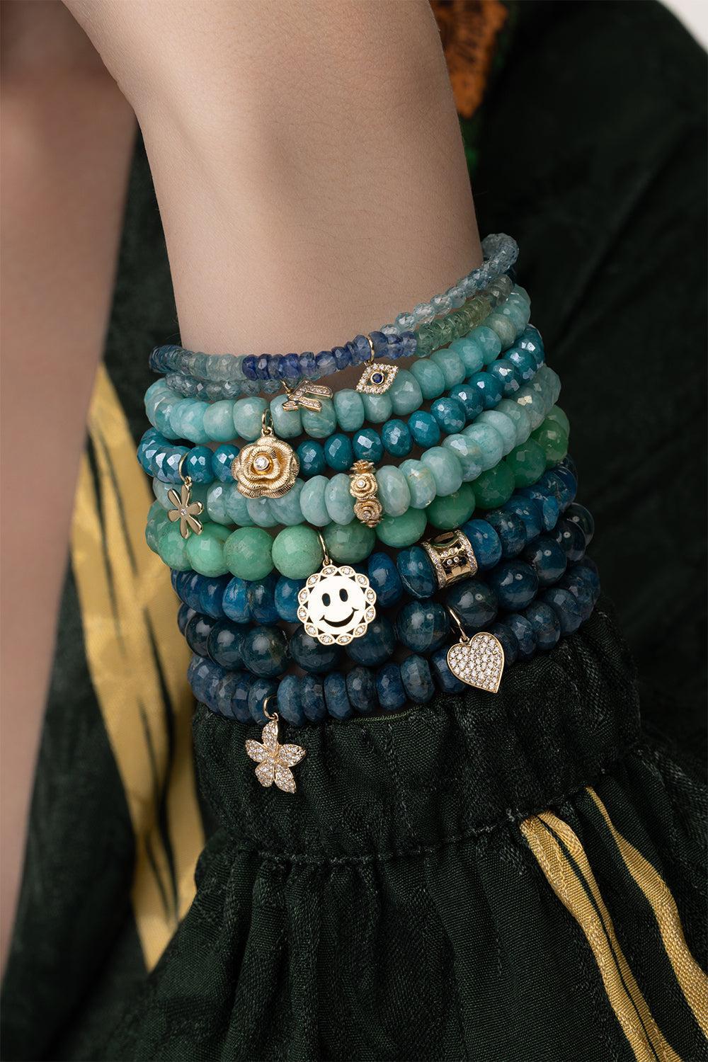 Tiny Rose Rondelle Amazonite Bracelet - Image 3