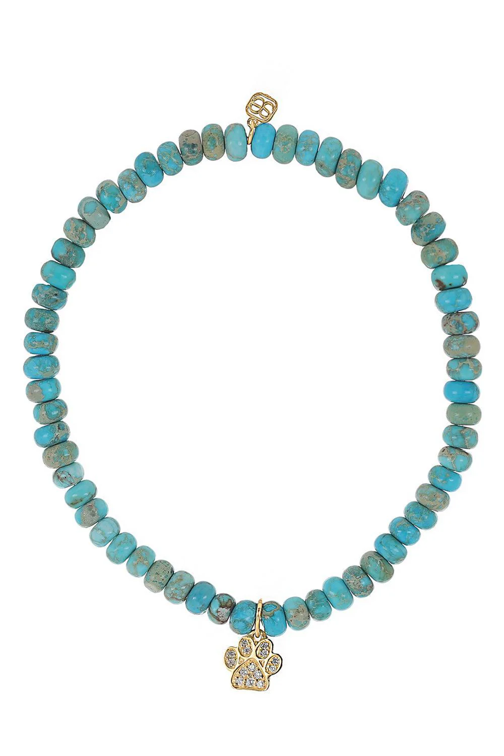 Turquoise Small Paw Charm Bracelet
