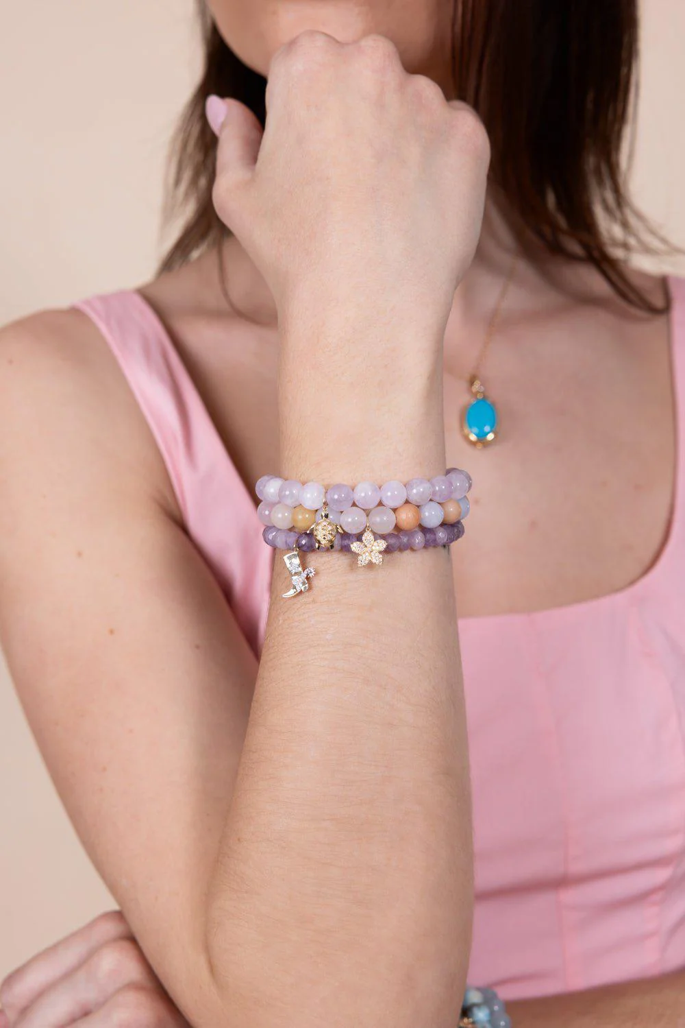 Turtle Amethyst Charm Bracelet - Image 3