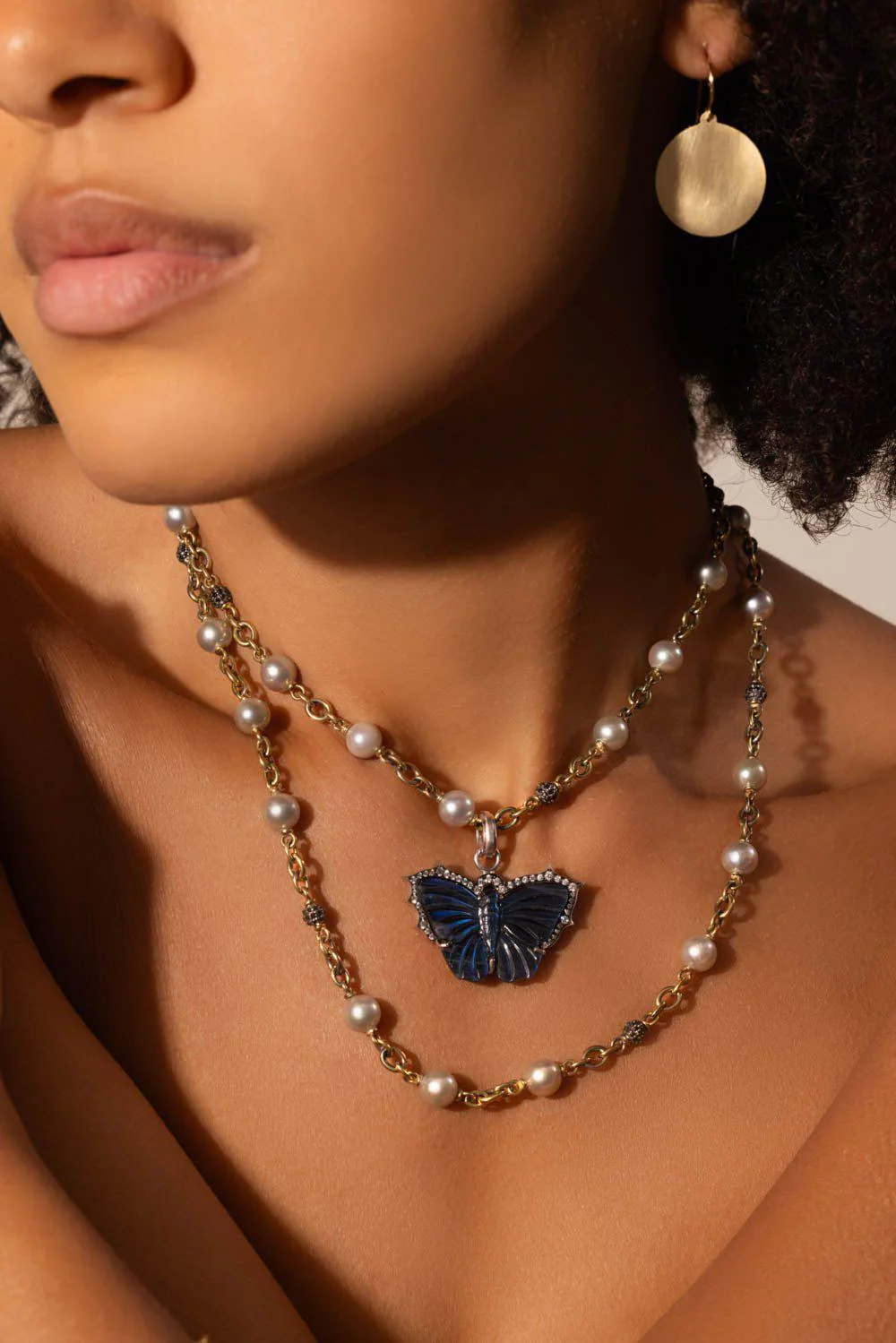 Black Diamond Bead Necklace - Image 2
