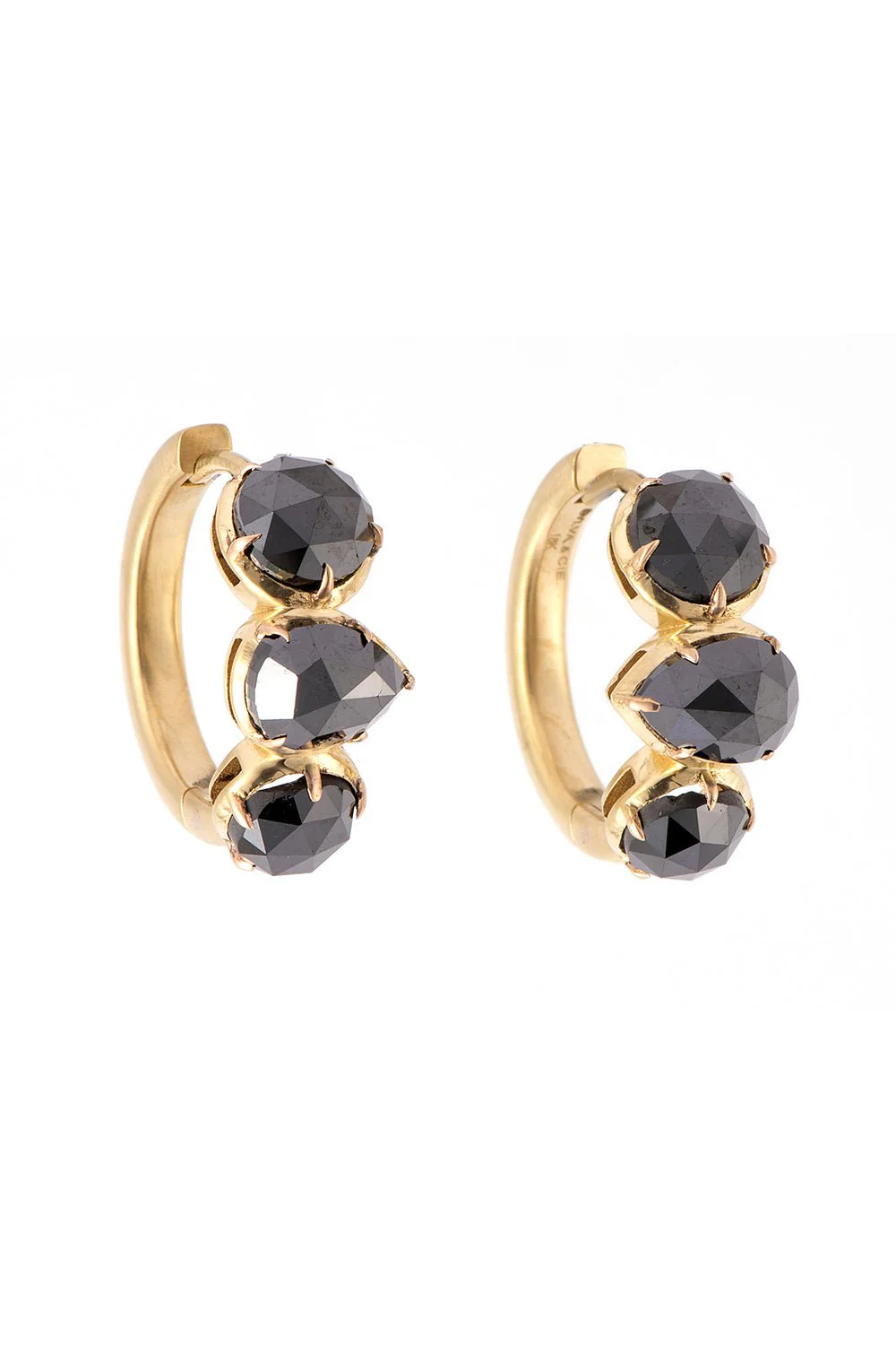 Black Diamond Hoop Earrings