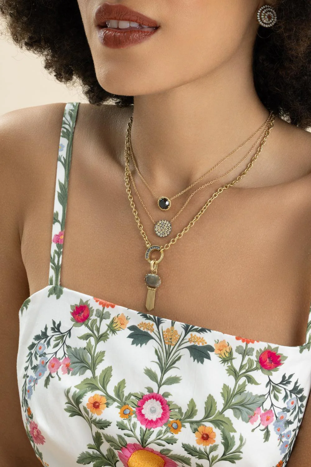 Black Diamond Pendant Chain Necklace - Image 2