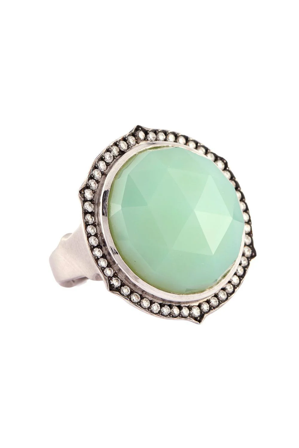 Chrysoprase Diamond Faceted Ring - Image 5