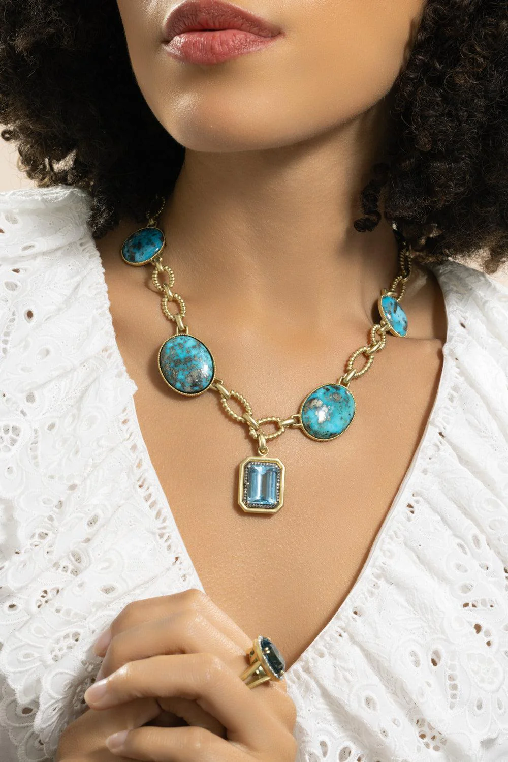 Diamond Aquamarine Pendant - Image 4