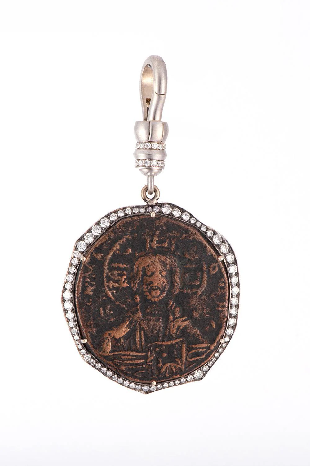 Diamond Byzanite Empire Coin Pendant