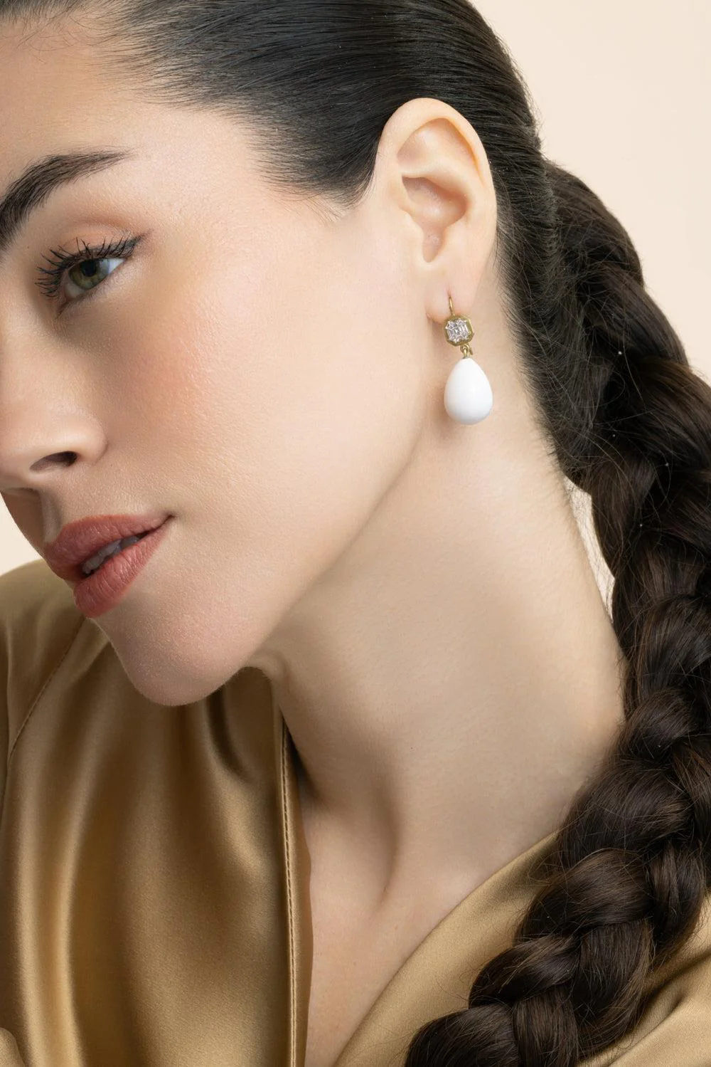 Diamond Cocholong Drop Earrings - Image 4