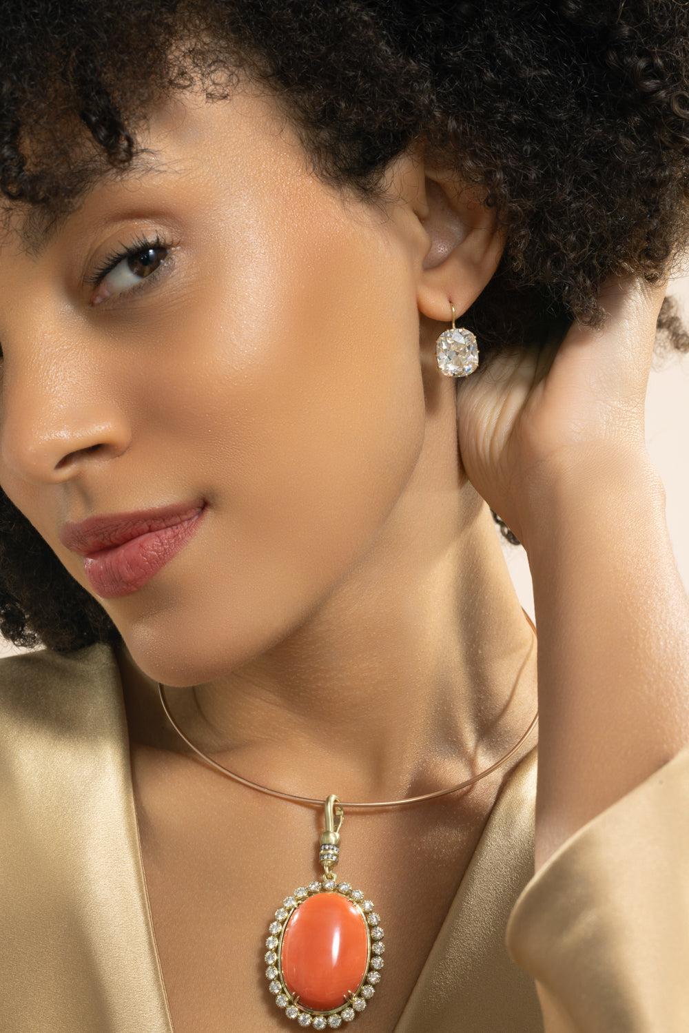 Diamond Cushion Bomb Earrings - Image 2