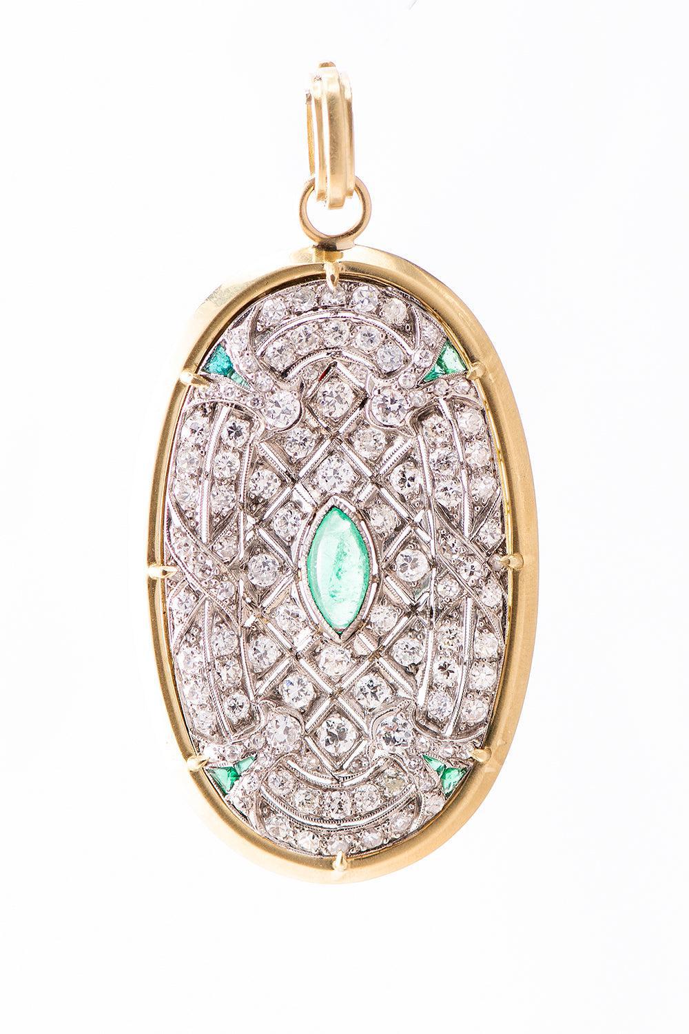 Diamond Emerald Pendant