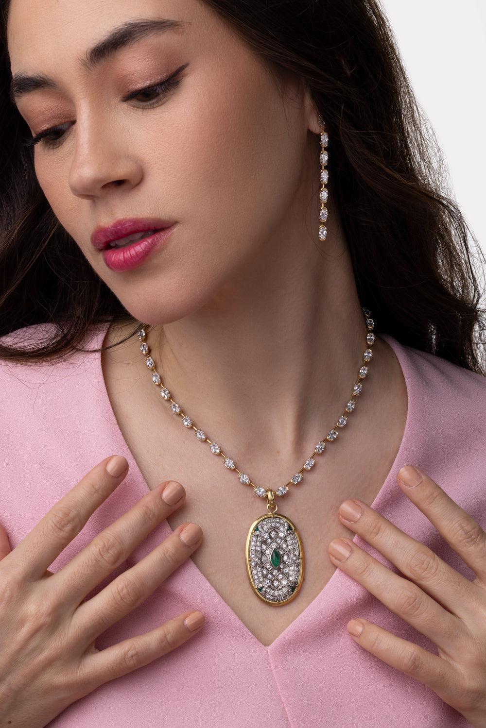 Diamond Emerald Pendant - Image 3